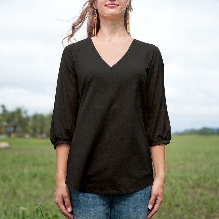 Picnic Top, V Neck