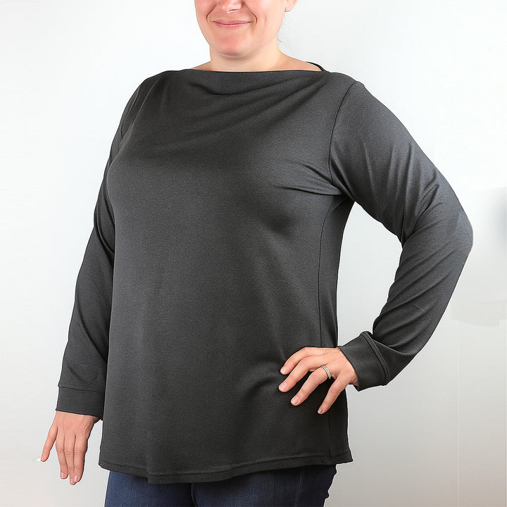 Long Sleeve Bateau Picnic Top
