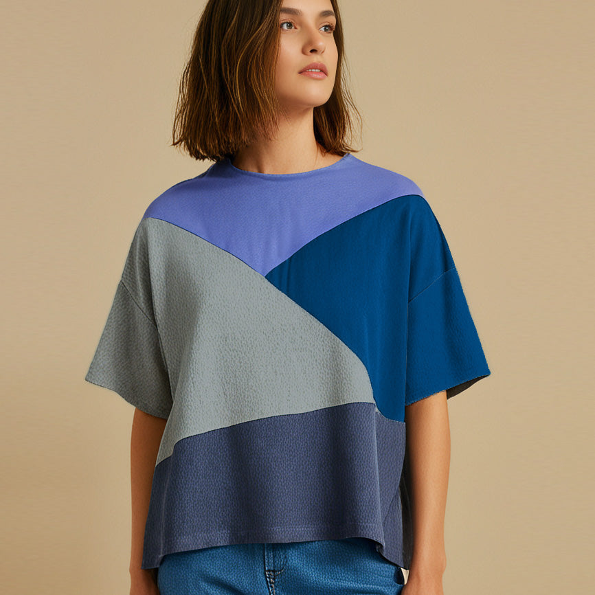Diagonal Colorblock Top