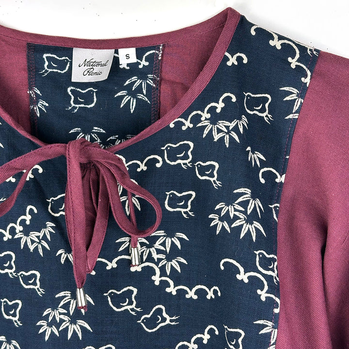 Pouf sleeve blouse, "Chubby Birds"