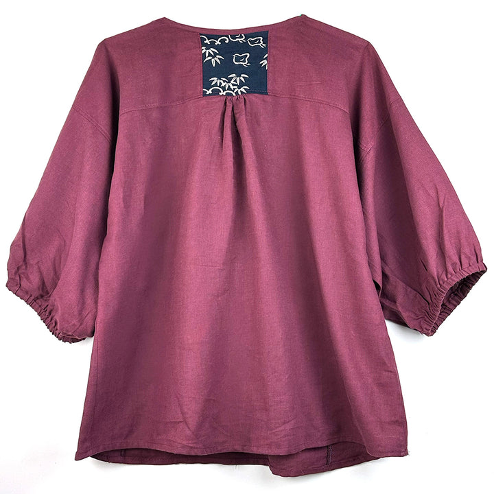 Pouf sleeve blouse, "Chubby Birds"