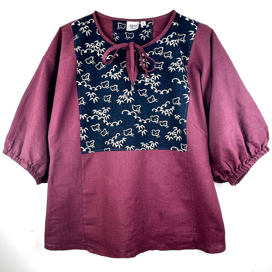 Pouf sleeve blouse, "Chubby Birds"