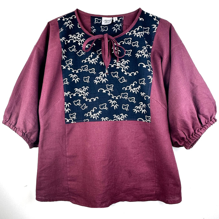 Pouf sleeve blouse, "Chubby Birds"